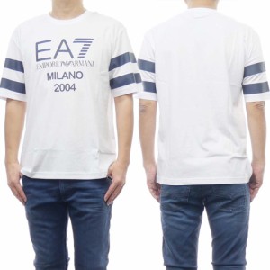 【セール 50％OFF！】EMPORIO ARMANI エンポリオアルマーニ EA7 メンズクルーネックTシャツ 3RUT03 PJ7CZ ホワイト