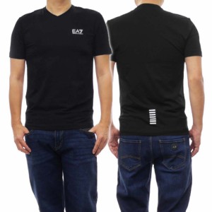 【26％OFF！】EMPORIO ARMANI エンポリオアルマーニ EA7 メンズVネックTシャツ 8NPT53 PJM5Z ブラック /2024春夏新作