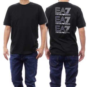 【○％OFF！】EMPORIO ARMANI エンポリオアルマーニ EA7 メンズクルーネックTシャツ 3DUT02 PJTJZ ブラック /2024春夏新作