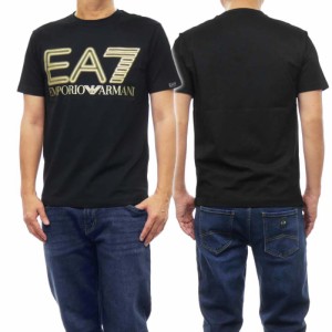 【32％OFF！】EMPORIO ARMANI エンポリオアルマーニ EA7 メンズクルーネックTシャツ 3DPT37 PJMUZ ブラック /2024春夏新作