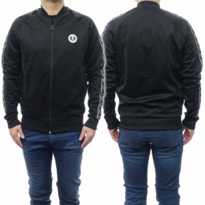 【セール 40％OFF！】FRED PERRY フレッドペリー メンズジップスウェット J5555 / REFLECTIVE BOMBER NECK TRACK ブラック