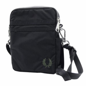 【10％OFF！】FRED PERRY フレッドペリー メンズショルダーバッグ L8290 / NYLON TWIN TIPPED SMALL BAG ブラック /2024秋冬新作