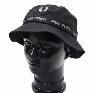 【セール 20％OFF！】FRED PERRY フレッドペリー メンズバケットハット HW7666 / BRANDED TAPED BUCKET HAT ブラック