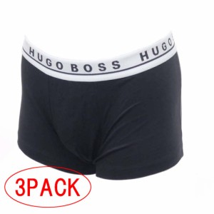 【セール 40％OFF！】HUGO BOSS ヒューゴボス アンダーウェア メンズボクサーパンツ 3PACK 50420279 10222445 / Trunk 3P CO/EL ブラック