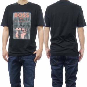 【46％OFF！】HUGO BOSS ヒューゴボス メンズクルーネックTシャツ 50515829 10260073 / Te-Boss Ticket ブラック×オレンジ /2024春夏新