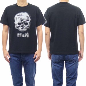 【セール 60％OFF！】HYDROGEN ハイドロゲン メンズクルーネックTシャツ 320606 / SMOKE SKULL TEE ブラック