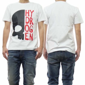 【45％OFF！】HYDROGEN ハイドロゲン メンズクルーネックTシャツ MT0006 / HALF SKULL T-SHIRT ホワイト /2024春夏新作