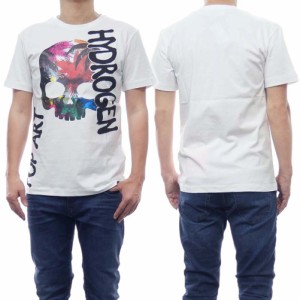 【41％OFF！】HYDROGEN ハイドロゲン メンズクルーネックTシャツ MT0007 / PALMS SKULL T-SHIRT ホワイト /2024春夏新作