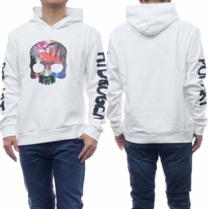 【50％OFF！】HYDROGEN ハイドロゲン メンズプルオーバーパーカー MH0007 / PALMS SKULL HOODIE ホワイト /2024春夏新作