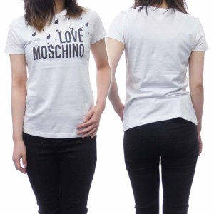 【旧作処分セール 65％OFF！】LOVE MOSCHINO ラブモスキーノ レディースクルーネックTシャツ W4F731L M3876 ホワイト  