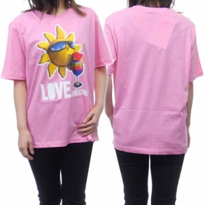 【旧作処分セール 65％OFF！】LOVE MOSCHINO ラブモスキーノ レディースクルーネックTシャツ W4F8739 M3876 ピンク  