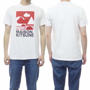 【セール 50％OFF！】MAISON KITSUNE メゾンキツネ メンズクルーネックTシャツ IM00127KJ0008 ホワイト