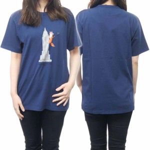 【セール 50％OFF！】MAISON KITSUNE メゾンキツネ クルーネックTシャツ/ OLY EMPIRE FOX CLASSIC TEE-SHIRT/ IU00163KJ0008 ネイビー