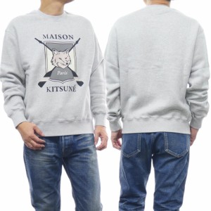 【セール 40％OFF！】MAISON KITSUNE メゾンキツネ メンズトレーナー LM00309KM0307 / COLLEGE FOX PRINT COMFORT SWEATSHIRT グレー