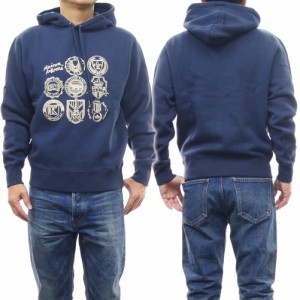 【セール 40％OFF！】MAISON KITSUNE メゾンキツネ メンズプルオーバーパーカー LM00711KM0307 / IVY LEAGUE COMFORT HOODIE ネイビー