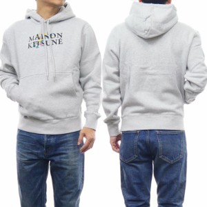 【セール 40％OFF！】MAISON KITSUNE メゾンキツネ メンズプルオーバーパーカー LM00708KM0307 / FLOWERS COMFORT HOODIE グレー