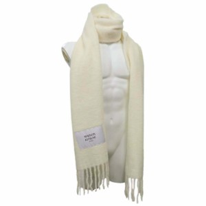 【セール 24％OFF！】MAISON KITSUNE メゾンキツネ ユニセックスウールマフラー LW06506WA0022 / BABY ALPACA PLAIN SCARF ミルク