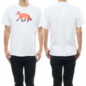 【セール 40％OFF！】MAISON KITSUNE メゾンキツネ メンズクルーネックTシャツ KM00105KJ0008 / WILD FOX CLASSIC TEE-SHIRT ホワイト