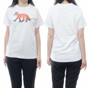 【セール 45％OFF！】MAISON KITSUNE メゾンキツネ レディースクルーネックTシャツ KW00110KJ0008 / WILD FOX CLASSIC TEE-SHIRT ホワイ