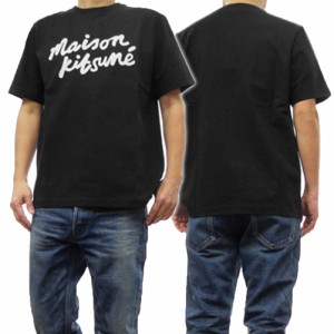 【26％OFF！】MAISON KITSUNE メゾンキツネ メンズクルーネックTシャツ M.KITSUNE HANDWRITHING COMFORT TEE SHIRT / MM00101 KJ0118 ブ