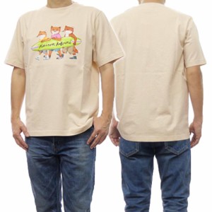 【27％OFF！】MAISON KITSUNE メゾンキツネ メンズクルーネックTシャツ MAISON KITSUNE HANDWRITING COMFORT TEE-SHIRT / MM00120KJ0118 