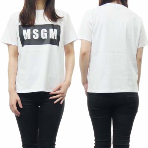 【セール 60％OFF！】MSGM エムエスジーエム レディースクルーネックTシャツ 2000MDM520 200002 ホワイト