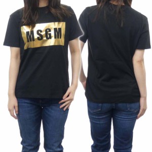 【セール 60％OFF！】MSGM エムエスジーエム レディースクルーネックTシャツ 3241MDM520M 227298 ブラック