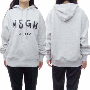 【セール 65％OFF！】MSGM エムエスジーエム レディース裏起毛プルオーバーパーカー 2000MDM515 200004 グレー