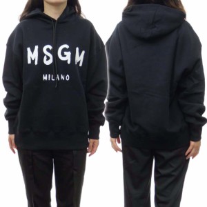 【セール 60％OFF！】MSGM エムエスジーエム レディース裏起毛プルオーバーパーカー 2000MDM515 200001 ブラック