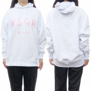 【セール 60％OFF！】MSGM エムエスジーエム レディースパイル地プルオーバーパーカー 3541MDM515 237799 ホワイト