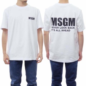 【セール 65％OFF！】MSGM エムエスジーエム メンズクルーネックTシャツ 3440MM196 237002 ホワイト