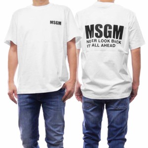 【〇％OFF！】MSGM エムエスジーエム メンズクルーネックTシャツ 3640MM130 247002 ホワイト /2024春夏新作