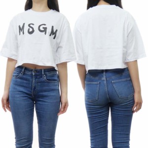 【○％OFF！】MSGM エムエスジーエム レディースクルーネックTシャツ 3641MDM137 247002 ホワイト /2024春夏新作