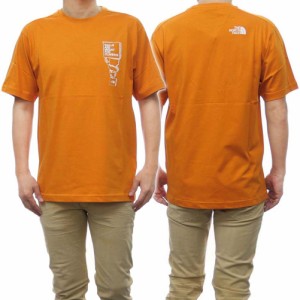 【○％OFF！】THE NORTH FACE ノースフェイス メンズクルーネックTシャツ NF0A87FF / MOUTDOOR S/S TEE オレンジ /2024春夏新作