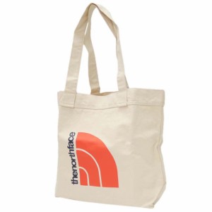 【○％OFF！】THE NORTH FACE ノースフェイス ユニセックストートバッグ NF0A3VWQ / COTTON TOTE HALFDOME GRAPHIC アイボリー×オレンジ