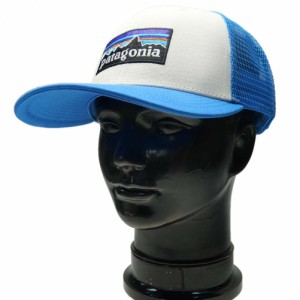 【10％OFF！】PATAGONIA パタゴニア メンズキャップ 38289 / P-6 LOGO TRUCKER HAT WVLB ホワイト×ブルー /2024春夏新作