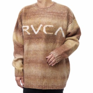 【〇％OFF！】RVCA ルーカ メンズクルーネックセーター BE042-651 / BIG RVCA KNIT ブラウン /2024秋冬新作