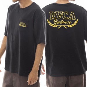 【9％OFF！】RVCA ルーカ メンズクルーネックTシャツ BE041229 / LAURELS TEE ブラック /2024春夏新作