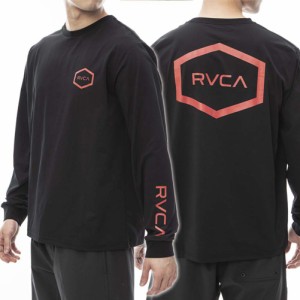 【6％OFF！】RVCA ルーカ メンズクルーネックロングTシャツ BE041801 / HEX SORF LS ブラック×レッド /2024春夏新作