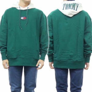 【セール 50％OFF！】TOMMY JEANS トミージーンズ メンズプルオーバーパーカー DM0DM15027 グリーン