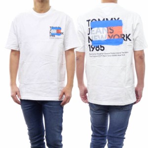 【○％OFF！】TOMMY JEANS トミージーンズ メンズクルーネックTシャツ DM18271 ホワイト /2024春夏新作