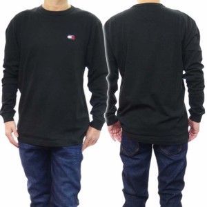 【○％OFF！】TOMMY JEANS トミージーンズ メンズクルーネックロングTシャツ DM18436 ブラック /2024春夏新作