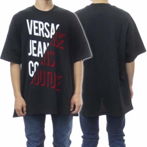 【旧作処分セール 60％OFF！】VERSACE JEANS ヴェルサーチェジーンズ メンズクルーネックTシャツ 71GAHF03 CJ00F ブラック