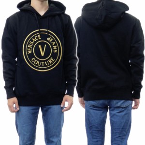 【セール 60％OFF！】VERSACE JEANS ヴェルサーチェジーンズ メンズプルオーバーパーカー 73GAIT05 CF00T ブラック