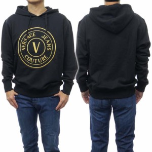 【セール 50％OFF！】VERSACE JEANS ヴェルサーチェジーンズ メンズプルオーバーパーカー 74GAIT05 CF01T ブラック