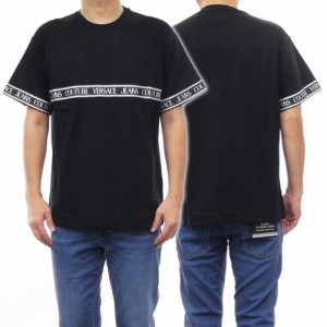 【46％OFF！】VERSACE JEANS ヴェルサーチェジーンズ メンズクルーネックTシャツ 78GAHC06 UP601 ブラック /2024春夏新作