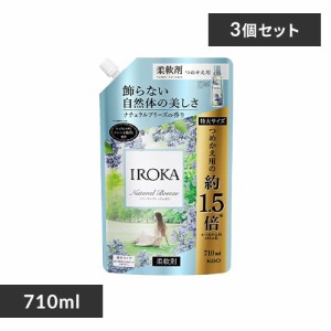 柔軟剤 [3個セット]IROKA ナチュラルブリーズの香り スパウト つめかえ用 710ml 花王 イロカ 柔軟剤 詰め替え用 透明タイプ ピュアムスク