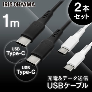  【2個セット】USB-C to USB-Cケーブル 1m ICCC-A10 ブラック ホワイト ケーブル 通信ケーブル 充電 データ通信ケーブル けーぶる USB Ty