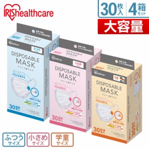 マスク 不織布 不織布マスク【4箱セット】ふつうサイズ ディスポーザブルプリーツマスク ふつうサイズ 30枚入 20PN-30PM ディスポーザブ
