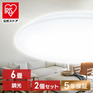 【公式】【2個セット】シーリングライト 6畳 調光 LED リモコン付き アイリスオーヤマ CEA-2306D 照明器具 天井照明 節電 省エネ 調光 昼